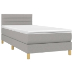 Letto a Molle Materasso e LED Grigio Chiaro 90x190 cm Tessuto