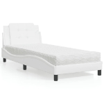 Letto con Materasso Bianco 90x200 cm in Similpelle