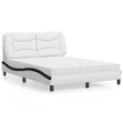 Letto con Materasso Bianco e Nero 140x190 cm in Similpelle