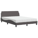 Letto con Materasso Grigio 140x200 cm in Similpelle