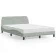 Letto con Materasso Grigio Chiaro 120x200 cm in Velluto