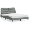 Letto con Materasso Grigio Chiaro 120x200cm Tessuto