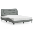 Letto con Materasso Grigio Chiaro 140x190cm Tessuto