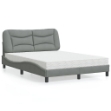 Letto con Materasso Grigio Chiaro 140x200cm Tessuto