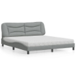 Letto con Materasso Grigio Chiaro180x200 cm Tessuto