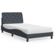 Letto con Materasso Grigio Scuro 100x200 cm in Velluto