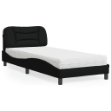 Letto con Materasso Nero 80x200 cm in Tessuto