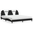 Letto con Materasso Nero e Bianco 180x200 cm in Similpelle