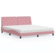 Letto con Materasso Rosa 180x200 cm in Velluto