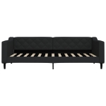 Letto da Giorno Nero 90x200 cm in Tessuto