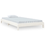 Letto Impilabile Bianco 90x200cm in Legno Massello di Pino