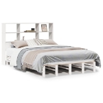 Letto Libreria senza Materasso Bianco 120x190 cm Legno Massello