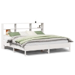 Letto Libreria senza Materasso Bianco 200x200 cm Legno di Pino