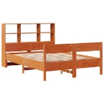 Letto Libreria senza Materasso Marrone Cera 150x200 cm in Pino