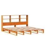 Letto Libreria senza Materasso Marrone Cera 200x200 cm Legno