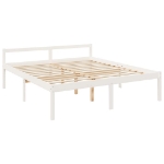 Letto per Anziani Bianco 200x200 cm in Legno Massello di Pino