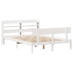 Letto senza Materasso Bianco 120x190 cm Legno Massello di Pino