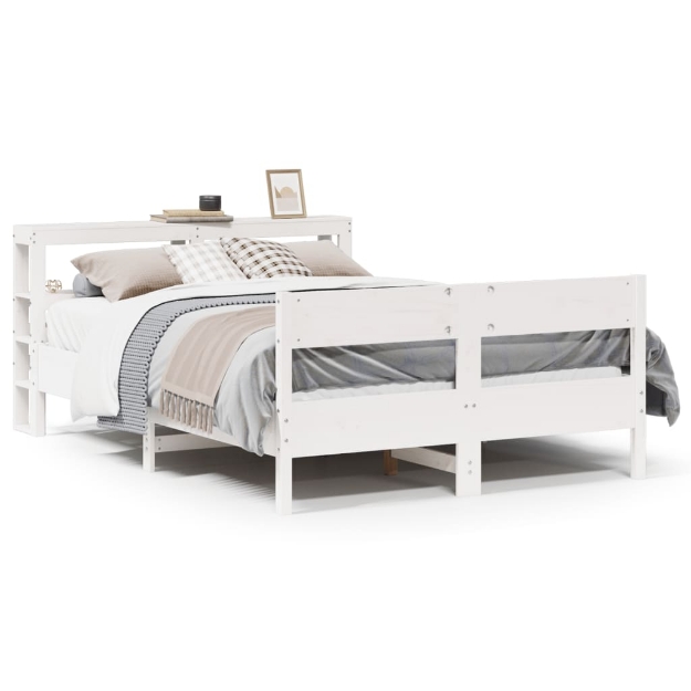 Letto senza Materasso Bianco 150x200 cm Legno Massello di Pino