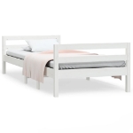 Letto senza Materasso Bianco 90x190 cm in Legno Massello Pino
