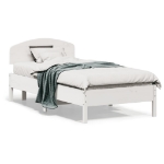 Letto senza Materasso Bianco 90x190 cm in Legno Massello Pino