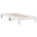 Letto senza Materasso Bianco 90x200 cm Legno Massello di Pino