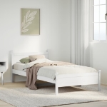 Letto senza Materasso Bianco 90x200 cm Legno Massello di Pino