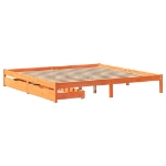 Letto senza Materasso Marrone Cera 200x200 cm in Legno di Pino