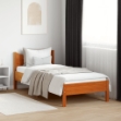 Letto senza Materasso Marrone Cera 75x190 cm in Legno di Pino