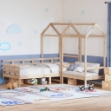 Set Dormeuse e Panca con Tetto 90x200cm Legno Massello di Pino
