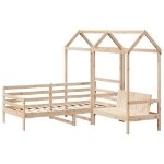Set Dormeuse e Panca con Tetto 90x200cm Legno Massello di Pino