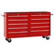 Carrello Portautensili con 10 Cassetti in Acciaio Rosso
