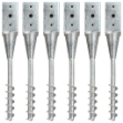 Picchetti di Terra 6 pz Argento 7x7x56 cm in Acciaio Zincato