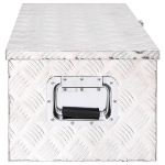 Contenitore Portaoggetti Argento 80x39x30 cm in Alluminio