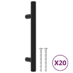 Maniglie per Mobili 20 pz Nere 96 mm in Acciaio Inox