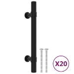 Maniglie per Mobili 20 pz Nere 96 mm in Acciaio Inox