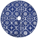 Gonna Albero Natale Raffinata con Calza Blu Tessuto 150 cm