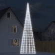 Luce Albero di Natale su Pennone 3000LED Bianco Freddo 800cm