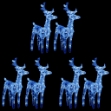 Renne di Natale 6 pz Blu 240 LED in Acrilico