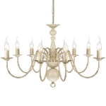 Lampadario Stile Antico Metallo Bianco 8 Lampadine E14