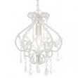 Lampadario con Perle Bianco Rotondo E14