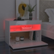 Comodino con Luci LED Bianco Lucido 60x35x40 cm