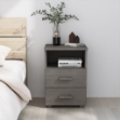 Comodino HAMAR Grigio Chiaro 40x35x62 cm Legno Massello di Pino
