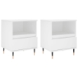 Comodini 2pz Bianchi 40x35x50 cm in Legno Multistrato