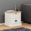 Comodino VIGO Bianco 42x35x42 cm in Legno Massello di Pino