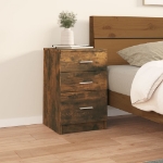 Comodino Rovere Fumo 40x40x63 cm in Legno Multistrato