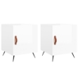 Comodini 2 pz Bianco Lucido 40x40x50 cm in Legno Multistrato