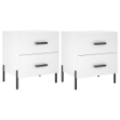 Comodini 2 pz Bianchi 40x35x47,5 cm in Legno Multistrato