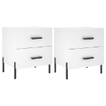 Comodini 2 pz Bianchi 40x35x47,5 cm in Legno Multistrato