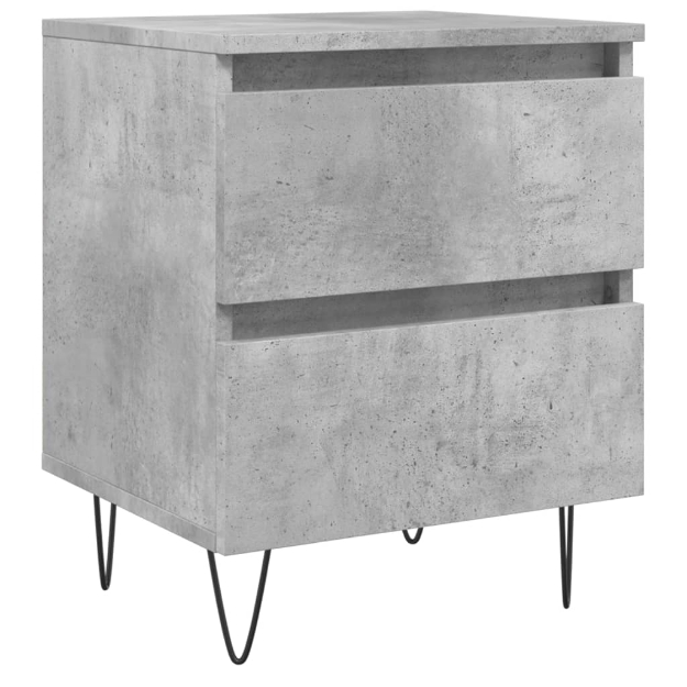 Comodino Grigio Cemento 40x35x50 cm in Legno Multistrato