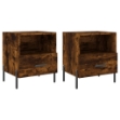 Comodini 2 pz Rovere Fumo 40x35x47,5 cm in Legno Multistrato